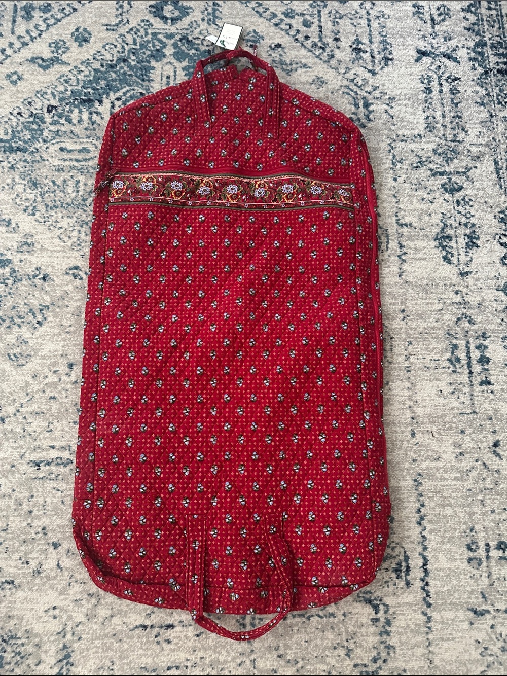 NWT! Vintage Vera Bradley Provincial Red Garment Bag soft travel luggage duffel